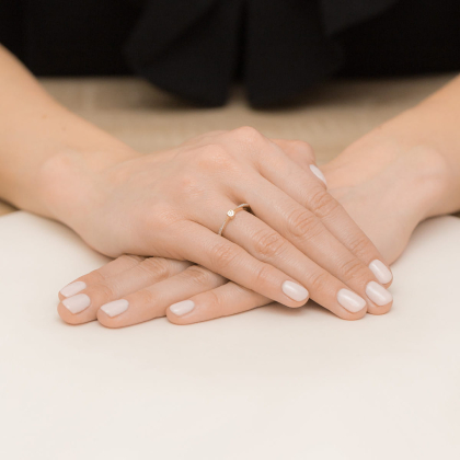 Pierścionek z Diamentami 0,02ct ze złota próby 585. W-0465